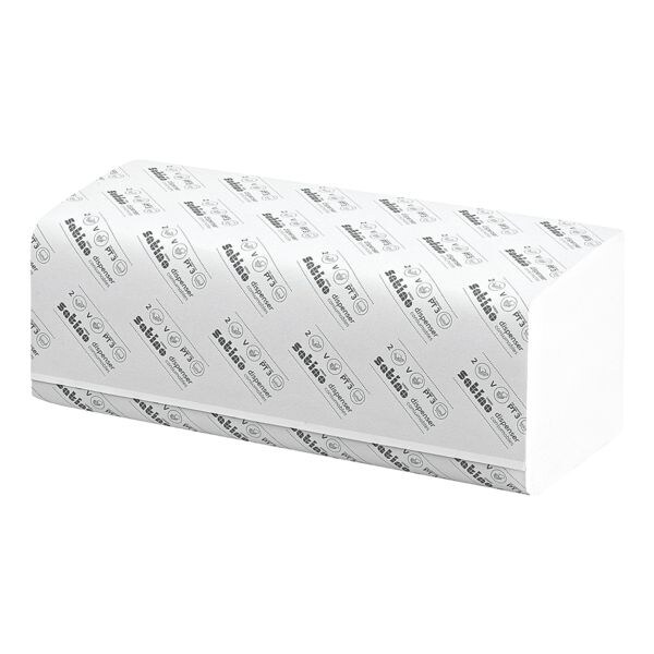 Papieren handdoekjes Satino prestige 2-laags, hoogwit, 25 cm x 23 cm van celstof met Z-vouw - 3000 bladen (totaal)