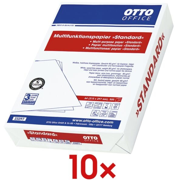 10x Multifunctioneel papier A4 OTTO Office standaard - 5000 bladen (totaal)