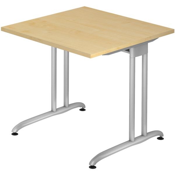 HAMMERBACHER Bureau VBS08 Wenen 80 cm, L-onderstel zilver