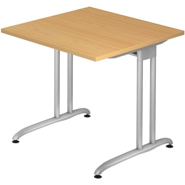 HAMMERBACHER Bureau VBS08 Wenen 80 cm, L-onderstel zilver