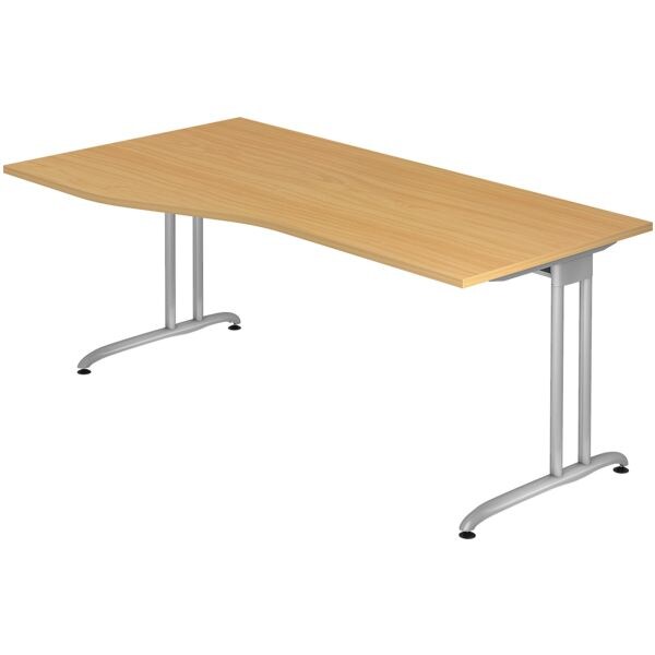 HAMMERBACHER vrije vorm tafel VBS18 Wenen 180 cm, L-onderstel zilver