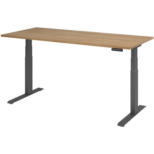 HAMMERBACHER In hoogte verstelbaar bureau (mechanisch) VXDKB19 Upper Desk 180 cm, L-onderstel grafietkleur