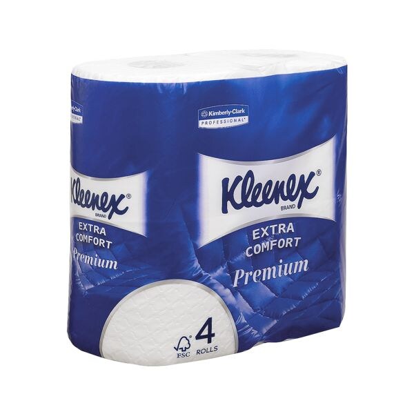 Kleenex Toiletpapier 4-laags, wit - 4 wielen (1 pak  4 wielen)