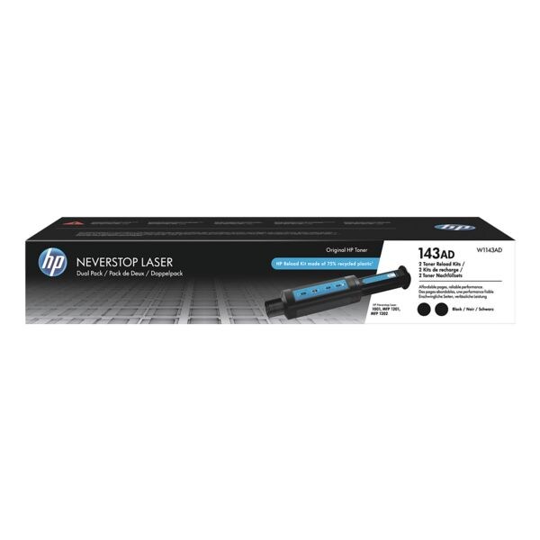 HP Pak met 2x toner »Neverstop Reload Kit« HP 143AD« zwart HP Pak met 2x toner »Neverstop Reload Kit« HP 143AD« zwart