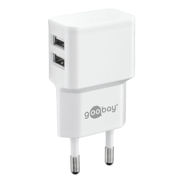 goobay Dual USB-lader 2,4 A wit