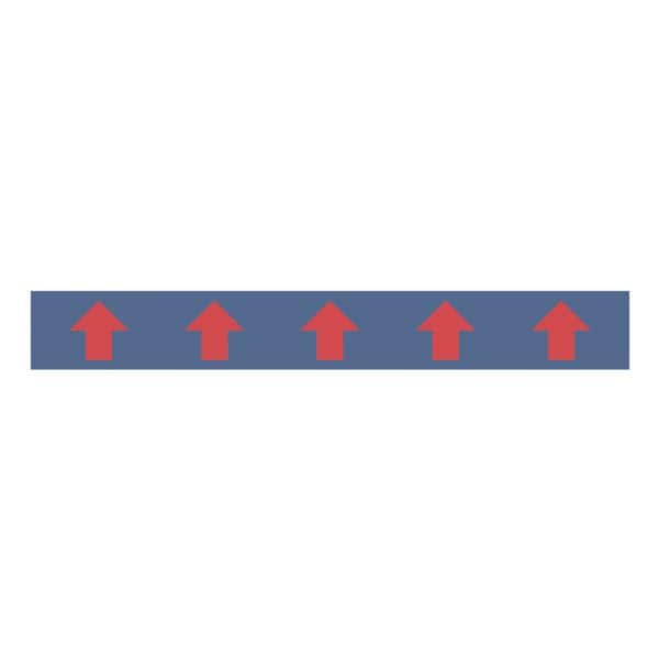 Vloersticker Pijlen strook voor binnenshuis 80 x 10 cm blauw / rood