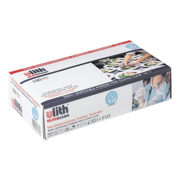 100 Ulith wegwerphandschoenen vinyl, Maat S transparant 