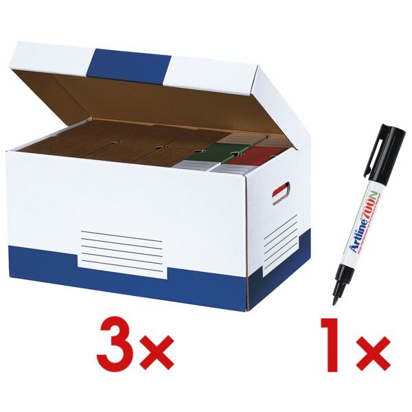 cartonia 3x doos met klapdeksel »Color« - 10 stuks incl. permanente marker »700N« cartonia 3x doos met klapdeksel »Color« - 10 stuks incl. permanente marker »700N«