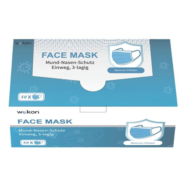 Wokon Pak met 50 mond-neus-maskers 3-laags Typ IIR wegwerp
