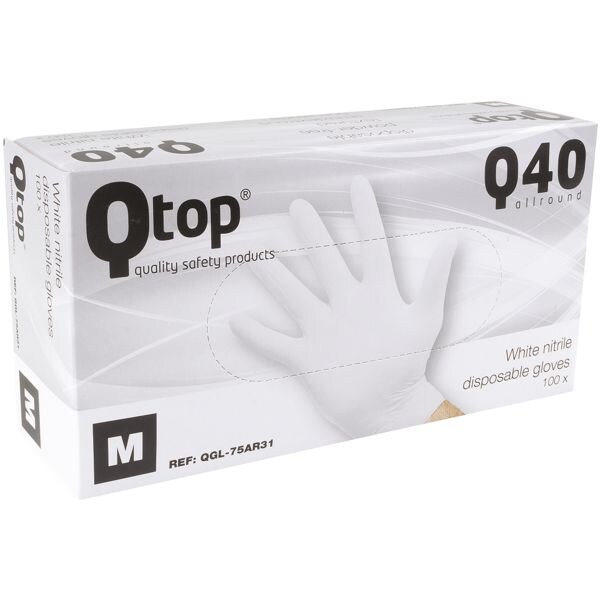 100 Wegwerphandschoen Q40 allround Nitril, Maat M wit 100 Wegwerphandschoen Q40 allround Nitril, Maat M wit