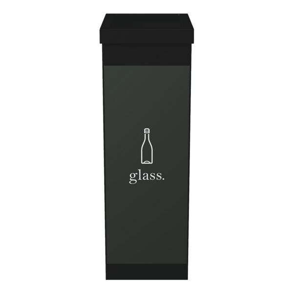 Paperflow Afvalbak zwart 60 l - voor glas