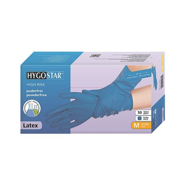 50 Franz Mensch Latex handschoenen HIGH RISK latex (poedervrij), Maat M donkerblauw