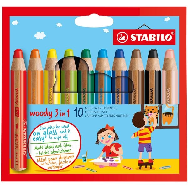 STABILO Pak met 10 kleurpotloden �Woody 3in1�
