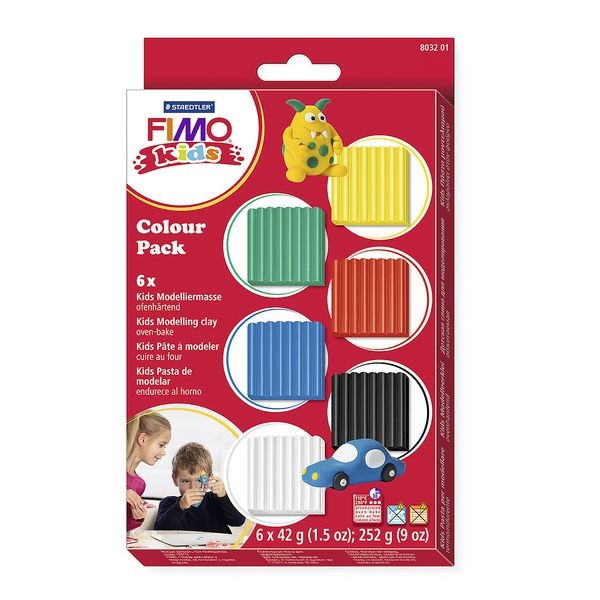 FIMO Pak met 6x boetseerklei Fimo Kids Basic