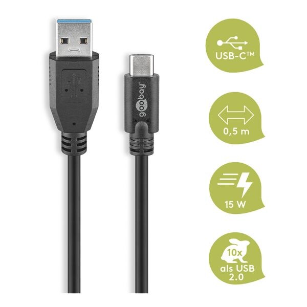 goobay USB-C naar USB-A Adapter 0,5 m