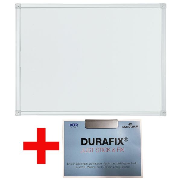 OTTO Office Whiteboard, 45x30 cm incl. Klemmen Durafix® Clip 60 mm en reclamekaart
