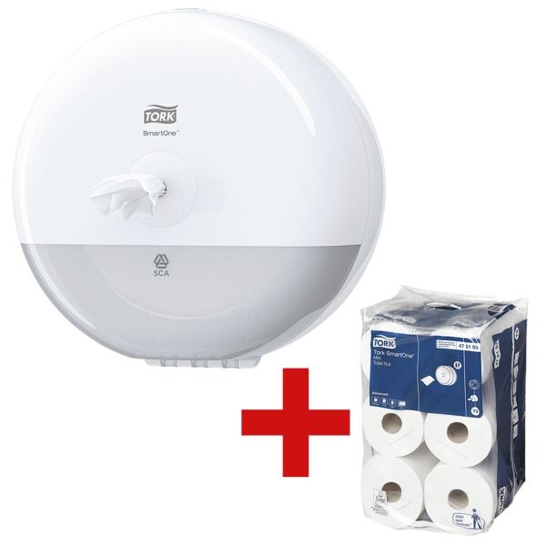 Tork SmartOne® mini toiletpapierverdeler incl. Toiletpapier »SmartOne®« T9 System 2-laags - 12 jumborollen Tork SmartOne® mini toiletpapierverdeler incl. Toiletpapier »SmartOne®« T9 System 2-laags - 12 jumborollen