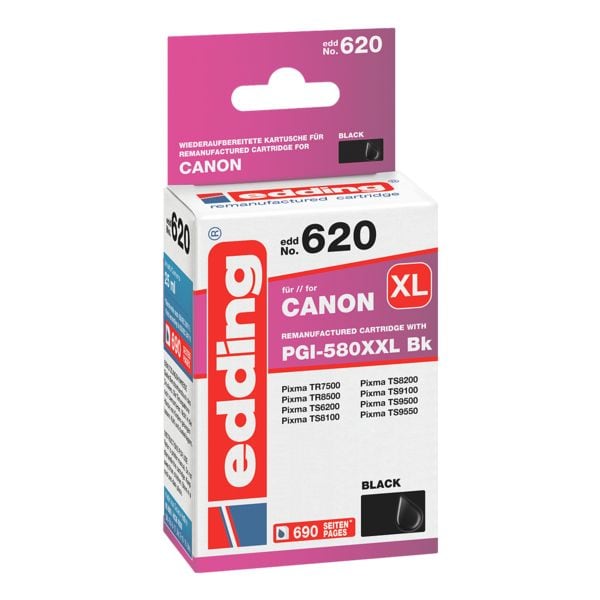 edding Inktpatroon vervangt Canon PGI-580XXL BK