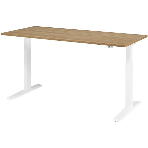 HAMMERBACHER In hoogte verstelbaar bureau (mechanisch) Upper Desk 180 cm, L-onderstel wit