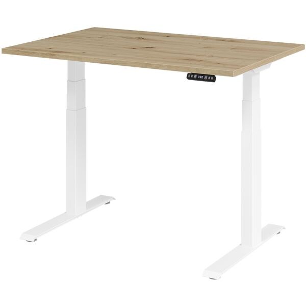 HAMMERBACHER In hoogte verstelbaar bureau (mechanisch) Upper Desk 120 cm, L-onderstel wit