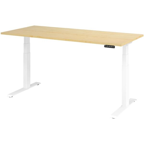 HAMMERBACHER In hoogte verstelbaar bureau (mechanisch) VXDKB19 Upper Desk 180 cm, L-onderstel wit