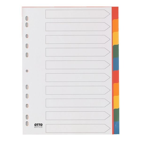 OTTO Office tabbladen, A4, blanco 10-delig, meerkleurig, kunststof