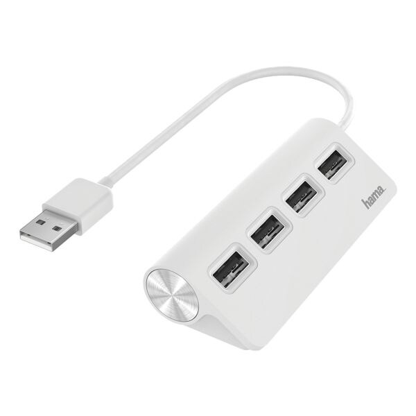 Hama USB 2.0 hub, 4 poorten, wit