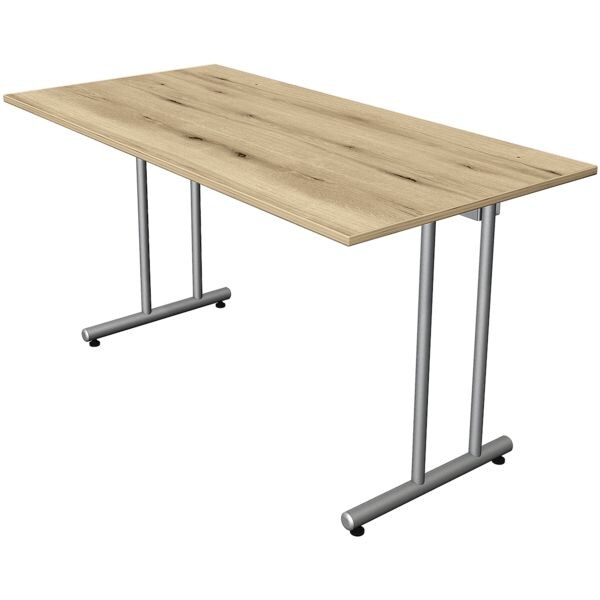Kerkmann Bureau Smart Office 140 cm, L-onderstel aluminiumzilver
