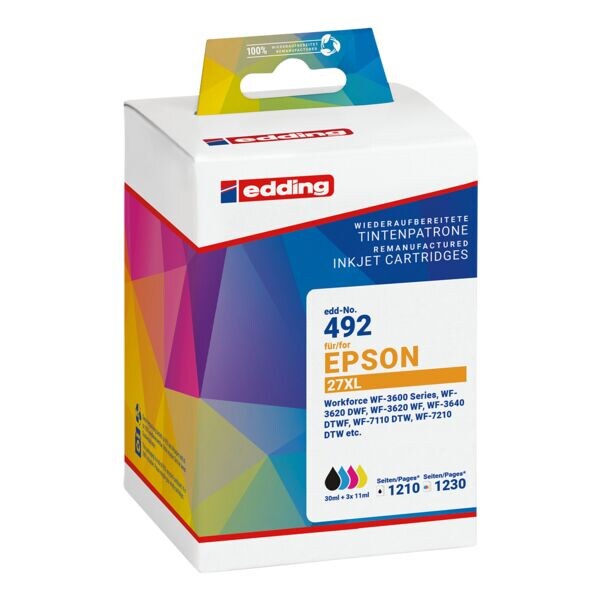 edding Inktpatroonset vervangt Epson �T27XL� (T2711/12/13/14)