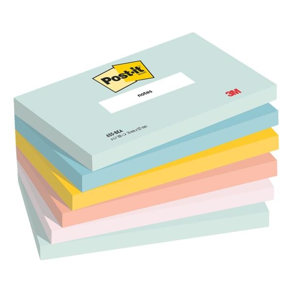 Post-it Notes blok herkleefbare notes Beachside Collection 12,7 x 7,6 cm, 600 bladen (totaal) 655-6-BEA Post-it Notes blok herkleefbare notes Beachside Collection 12,7 x 7,6 cm, 600 bladen (totaal) 655-6-BEA
