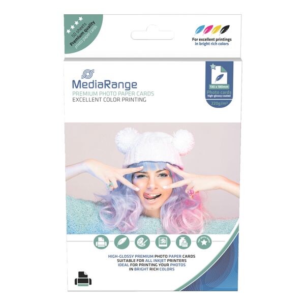 MediaRange Fotopapier kaarten 130 x 180 mm MRINK114 220 g/m 50 bladen