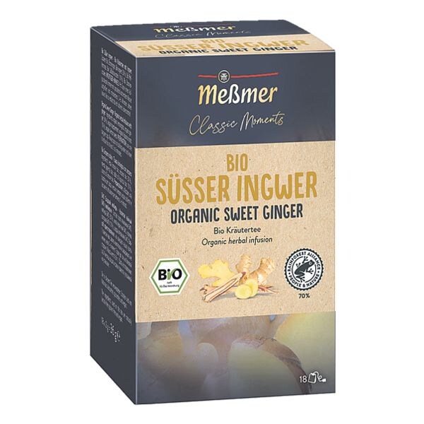 Meßmer Biologische kruidenthee »Classic Moments Süßer Ingwer« zakjes voor een kopje, omhuld, pak met 18 stuks Meßmer Biologische kruidenthee »Classic Moments Süßer Ingwer« zakjes voor een kopje, omhuld, pak met 18 stuks