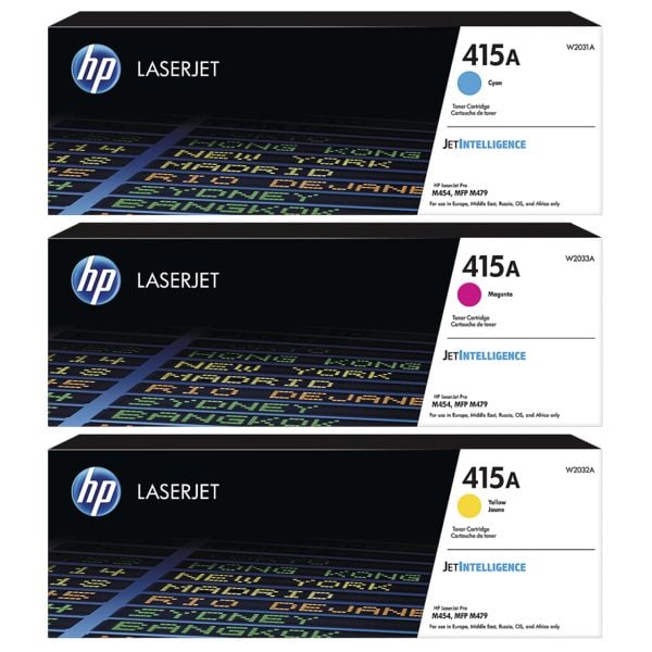 HP Set van 3 toners HP 415A cyaan - magenta - geel