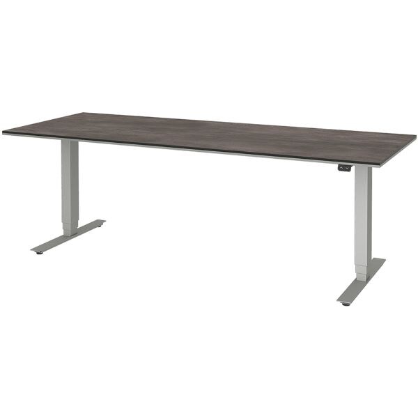 rhr Bureau Objekt Plus 200 cm, T-poot aluminiumzilver