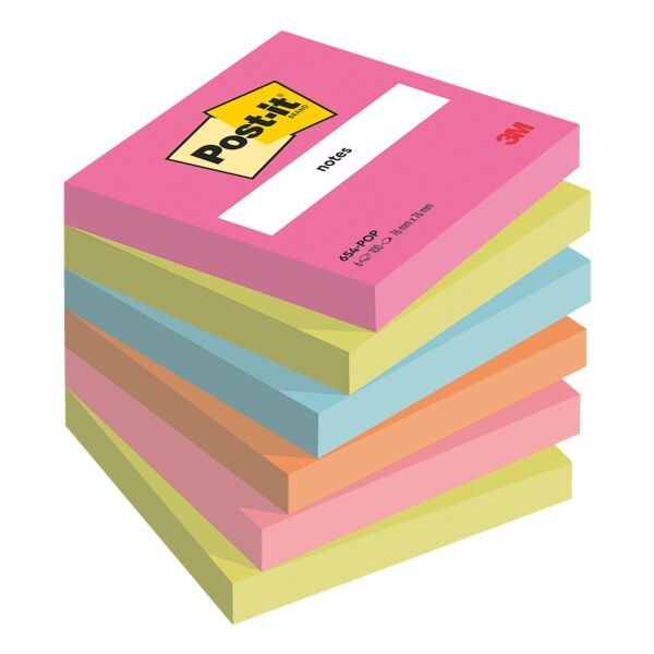 6x Post-it Notes blokken herkleefbare notes Poptimistic Collection 7,6 x 7,6 cm, 600 bladen (totaal) 6x Post-it Notes blokken herkleefbare notes Poptimistic Collection 7,6 x 7,6 cm, 600 bladen (totaal)