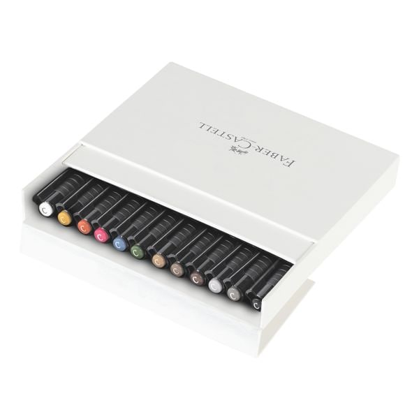 Faber-Castell Set van 12 inktpennen �Pitt Artist Pen Tuschestift Calligraphy� in atelierdoos