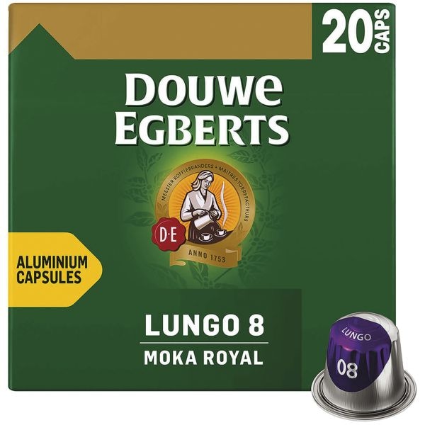 DOUWE EGBERTS Pak met 20 koffiecapsules Lungo 8 Moka Royal