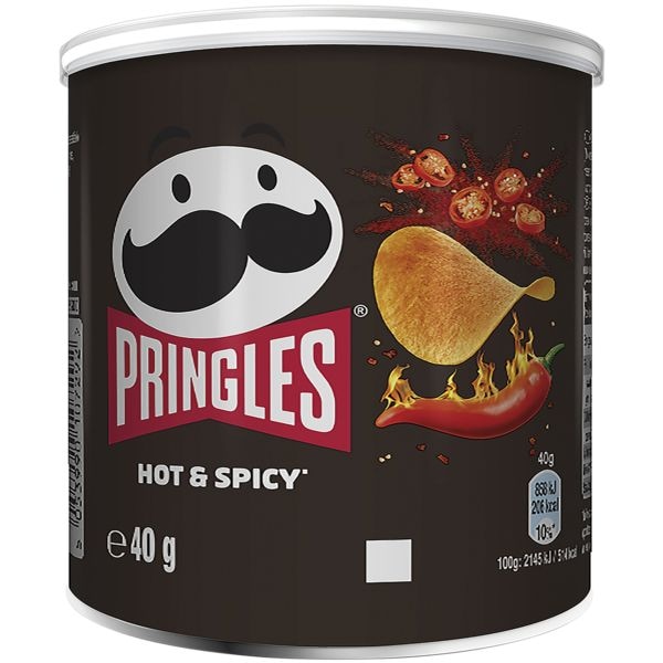 Pringles Pak met 12 rollen aardappelchips Pringles hot & spicy 40 g