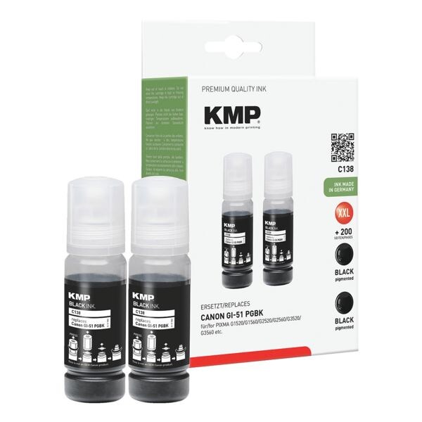 KMP Pak van 2 navulinkten vervangt Canon »GI-51 PGBK« (4529C001) KMP Pak van 2 navulinkten vervangt Canon »GI-51 PGBK« (4529C001)