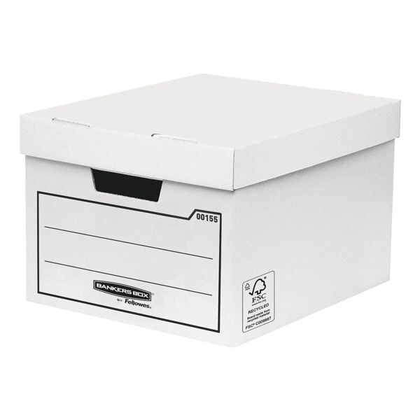 Bankers Box System Pak van 10 opbergdozen met deksel 31 liter wit Bankers Box System Pak van 10 opbergdozen met deksel 31 liter wit