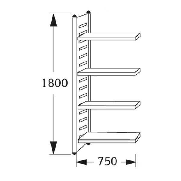 Kerkmann Tijdschriftenrek M2 4 OH 75 cm breed, 40 cm diep