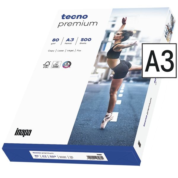 Multifunctioneel printpapier A3 Inapa tecno Premium - 500 bladen (totaal)