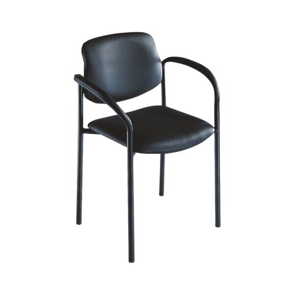 Nowy Styl Set van 2 stapelstoelen Styl - leer - zwart