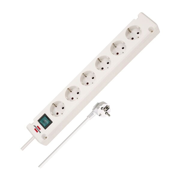 6-voudig Stekkerdoos Brennenstuhl Bremounta met schakelaar wit