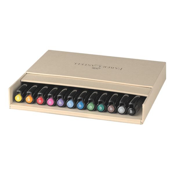 Faber-Castell Inktpen Pitt Artist Pen Brush 12er atelierbox