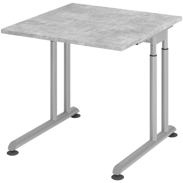 HAMMERBACHER Bureau VZS08 Z-Line 80 cm, L-onderstel zilverkleur
