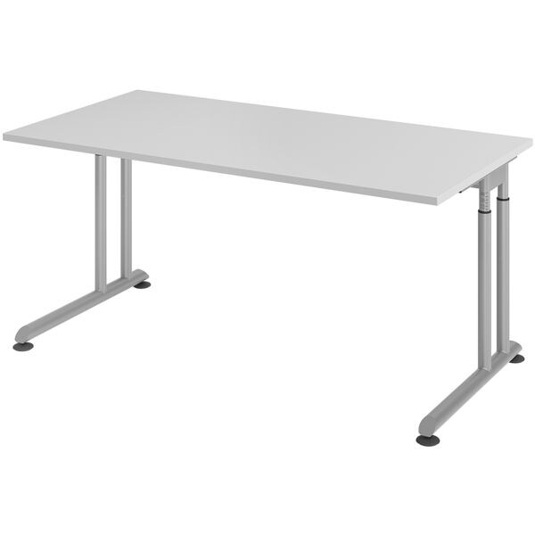 HAMMERBACHER Bureau VZS16 Z-Line 160 cm, L-onderstel zilverkleur