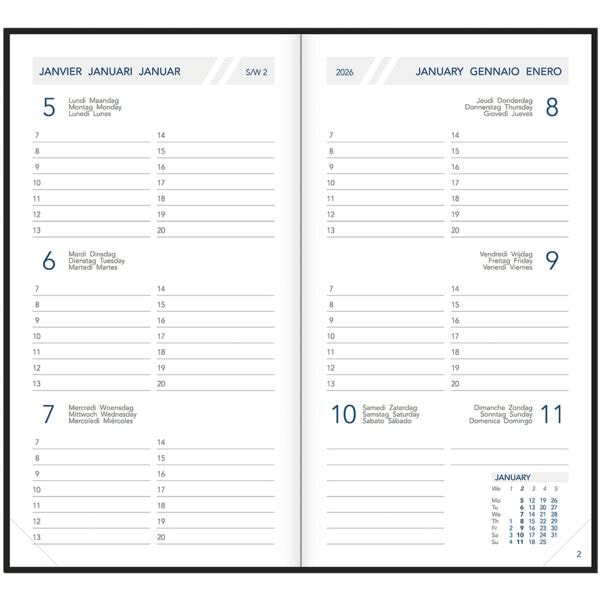 Aurora Pak met 5 agenda's �Visuplan 20� 2026 A6