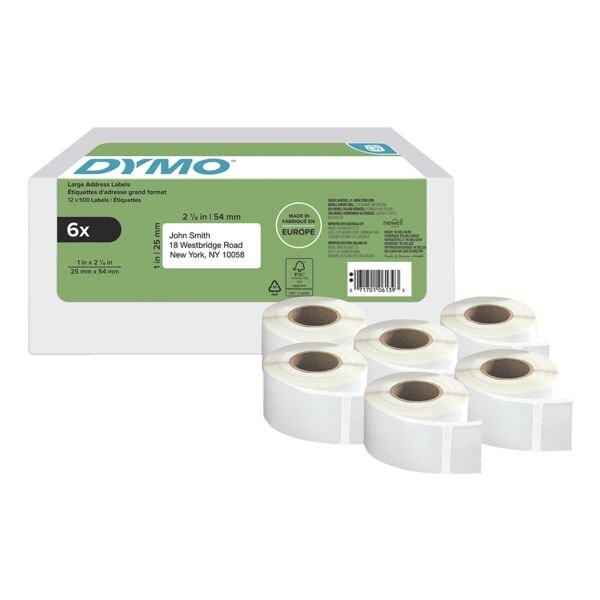 DYMO Pak met 6 LabelWriter retouretiketten �2177564� voordeelpak