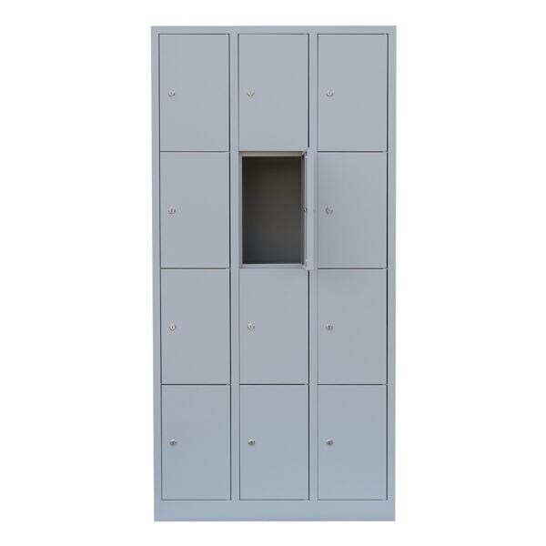 L�llmann garderobekast, 3x4, staal